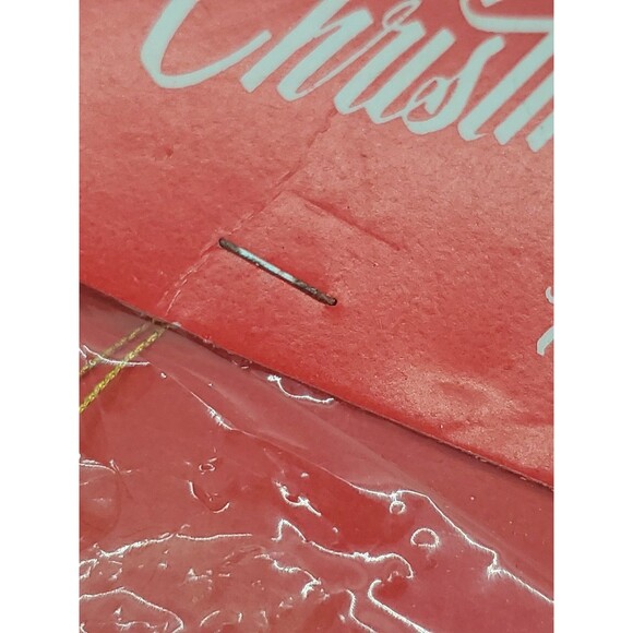 Vintage Clear Plastic Christmas Tree Decoration Santa Bells Holly NIP Hong Kong - Picture 6 of 10